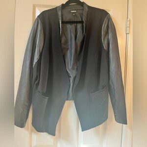 Torrid Black Blazer with Faux Leather Sleeves